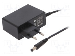 Power supply: switched-mode; voltage source; 24VDC; 1A; 24W; plug