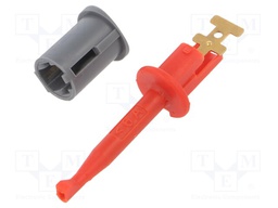 Clip-on probe; hook type; 6A; 60VDC; red; Grip capac: max.3.5mm