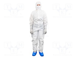 Coverall; ESD; XL; Features: unisex,Fastening:  zip; white