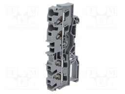 Splice terminal: rail; 0.5÷4mm2; ways: 1; terminals: 4; grey; 2004