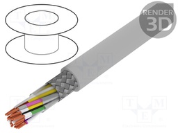 Wire; Li2YCY-TP; 10x2x0,22mm2; tinned copper braid; PVC; grey; 50V