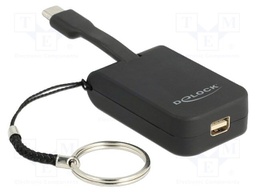 Adapter; mini DisplayPort socket,USB C plug; UHD 2160p; black