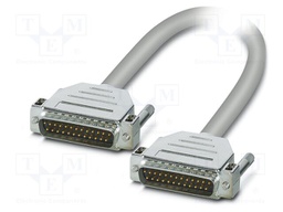 Cable; D-Sub 25pin plug,both sides; PVC; Len: 2m; grey; Core: Cu