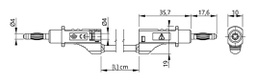 Test lead; 70VDC; 33VAC; 20A; banana plug 4mm,both sides; Len: 1m