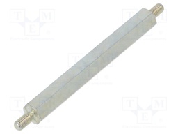 Screwed spacer sleeve; 50mm; Ext.thread: M3; hexagonal; steel