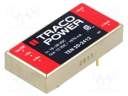 Converter: DC/DC; 20W; Uin: 18÷36V; 12VDC; Iout: 1670mA; 2"x1"; 30g