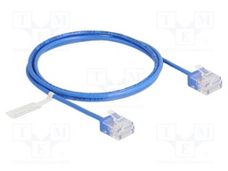 Patch cord; U/UTP; Cat: 6; RJ45 plug,both sides; 1m; PVC; blue