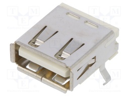 Socket; USB A; on PCBs; THT; PIN: 4; angled 90°; shielded; USB 2.0