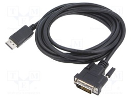 Adapter cable; DisplayPort 1.2; 3m; black; black