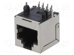 Socket; RJ45; PIN: 8; Cat: 6; shielded; Layout: 8p8c; THT; angled