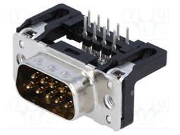 D-Sub; PIN: 9; socket; male; angled 90°; THT; M3