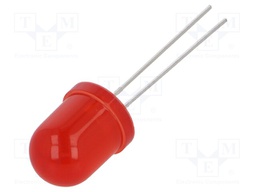 LED; 10mm; red; 450÷550mcd; 60°; Front: convex