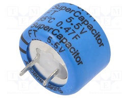 Capacitor: electrolytic; 0.47F; 5.5VDC; ESR: 6.5Ω; THT; -20÷+80%