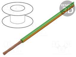 Wire; H05V-K,LgY; stranded; Cu; 2.5mm2; PVC; green-orange; 50m