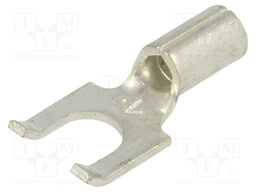 Fork terminal; M4; crimped; for cable; non-insulated; copper