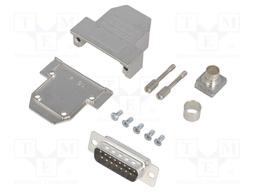 D-Sub; PIN: 15; plug; male; soldering; for cable; black
