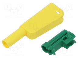 Case; 32A; yellow-green; 55.4mm; for banana plugs
