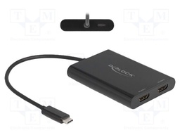 Adapter; HDMI socket x2,USB C socket,USB C plug; 4K,UHD 2160p