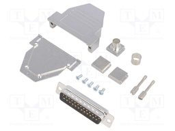 D-Sub; PIN: 25; plug; male; soldering; for cable; black