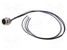 Connector: 7/8"; socket; male; straight; with leads; PIN: 4; 0.5m