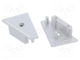 Cap for LED profiles; silver; ABS; Application: CORNER10