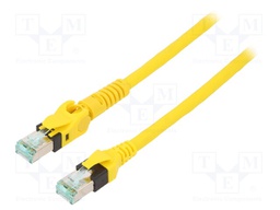 Patch cord; S/FTP; 6a; stranded; Cu; PUR; yellow; 1m; halogen free