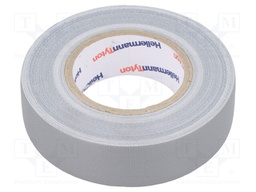 Tape: textile; W: 19mm; L: 10m; Thk: 0.31mm; grey; 64N/cm; 10%; rubber