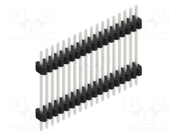 Connector: pin strips; pin header; male; PIN: 18; 1.27mm; THT; 1x18
