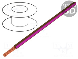 Wire; LgY; stranded; Cu; 0.35mm2; brown-pink; PVC; 300/500V; 200m