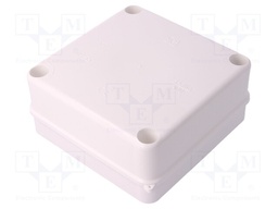 Enclosure: junction box; X: 135mm; Y: 135mm; Z: 62mm; polypropylene