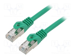 Patch cord; F/UTP; 6; stranded; CCA; PVC; green; 1m; 26AWG; Cores: 8