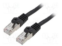Patch cord; F/UTP; 6; stranded; CCA; PVC; black; 15m; 26AWG; Cores: 8