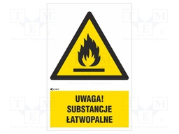 Safety sign; warning; Mat: PVC; W: 200mm; H: 300mm