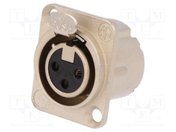 Socket; XLR; female; PIN: 3; flange (2 holes),for panel mounting