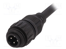 Connector: circular; plug; PIN: 4; male; cables; IP65,IP67; 18A; 5m