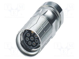 Connector: M17; plug; ST; PIN: 8; 630V; 14A; shielded; IP67; 7+PE