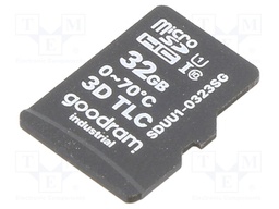 Memory card; industrial; 3D TLC,pSLC; 32GB; UHS I U1; 0÷70°C