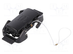 Protection cover; Han; size 16B; cord; with double latch; black