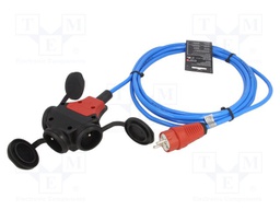 Extension lead; Sockets: 3; PUR; blue; 3x1,5mm2; 5m; 16A