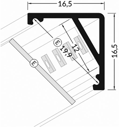 Profiles for LED modules; white; angular; white; L: 2m; aluminium