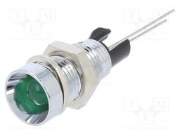 Indicator: LED; recessed; Cutout: Ø8mm; for PCB; brass; ØLED: 5mm