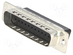 D-Sub; PIN: 25; for size 20 terminals; male; w/o contacts; B: 8.4mm
