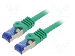 Patch cord; S/FTP; 6a; stranded; Cu; LSZH; green; 0.25m; 26AWG