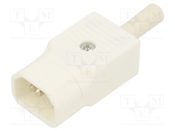 Connector: AC supply; plug; male; 10A; 250VAC; C14 (E); for cable