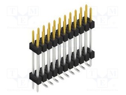 Connector: pin strips; pin header; male; PIN: 22; 2.54mm; SMT; 2x11