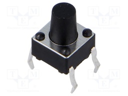 Microswitch TACT; SPST; Pos: 2; 0.05A/12VDC; THT; 2.45N; 6x6x3.5mm