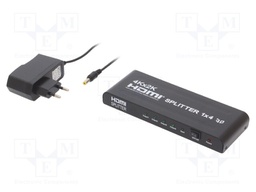 Splitter; HDCP,HDMI 1.4; Colour: black; Input: HDMI socket