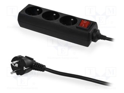Mains; Schuko; Sockets: 3; CEE 7/5 (E) socket,CEE 7/7 (E/F) plug