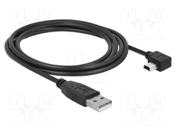 Cable; USB 2.0; USB A plug,USB B mini plug 90° left/right; 2m