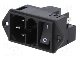 Connector: AC supply; socket; male; 10A; 250VAC; IEC 60320